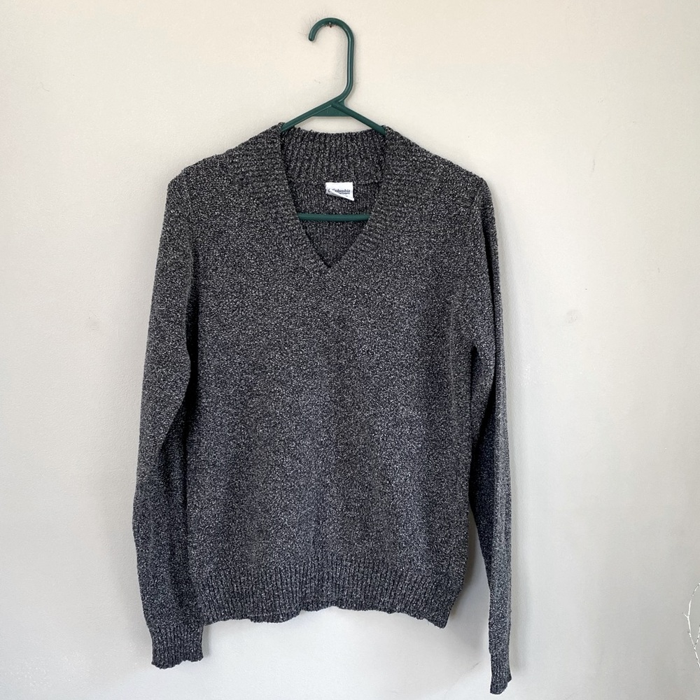 Columbia Women’s V-Neck Marble Gray Lightweight Sweater Size Large